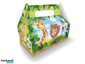Children's Lunchbox Zoo 23x23x12cm: Cute and practical lunchbox with zoo motif for school and on the go. Ideal for children