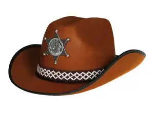 Cappello da sceriffo per bambini in marrone