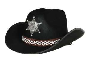 Cappello da sceriffo per bambini in nero