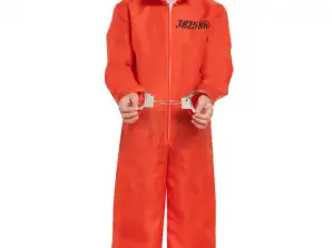 Dětský kostým Vězeňský overal Oranžová Střední 7 9 let