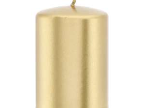 Liten gylden metallisk søyle stearinlys 10cm elegant hjem tilbehør