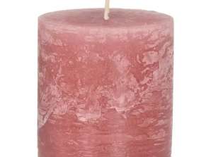 Petite bougie pilier rustique en rose 7x8cm Decorative Accent