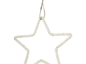 Petite étoile décorative à accrocher Blanc 20 cm de diamètre