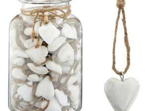 Kis szív medál antik fehér színben – elegáns vintage charm 5cm