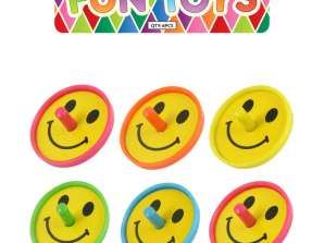 Snurretop Smile 4 cm – 5 forskellige farver munter snurretop til børn