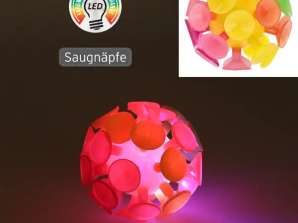 LED-ball med sugekopp, ca 8cm diameter, blinkende lys leketøy, interaktiv lekemoro