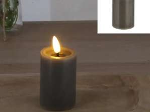 Светодиодная восковая свеча 'SHINE' серая 5х10см Компактная безопасная настольная свеча
