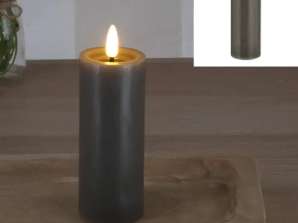 Светодиодная настоящая восковая свеча 'SHINE' серая 5x12 5см элегантная беспламенная свеча