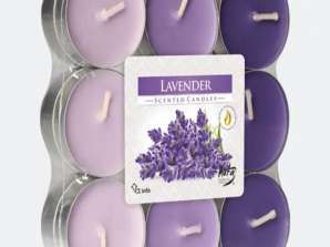 Lavender Scented Tea Lights 18 Pack in Block Pack – Ideal for Relaxing Atmosphere