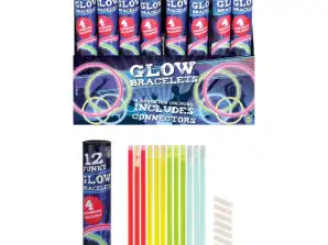 12 Pack Luminous Bracelets in Blue 4 Different Types of Party Supplies