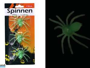 Glowing Dark Spiders 8 cm Set of 2 – Spooky Night Decoration
