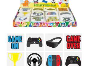 Mini Gamer Tattoos 4cm 12 Varieties Temporary Skin Stickers for Gaming Fans