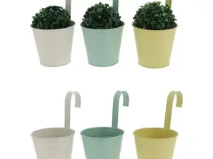 Medium-sized hanging planters with grooves Set of 3 diameter approx. 14cm Modern design