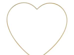 Közepes szív akasztható barkács arany dekorációhoz kb 42x40cm Stílusos otthonra és rendezvényekre