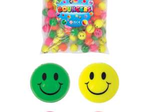 Neon Smiley Jet Ball 3 3 cm Çocuklar ve Partiler için Farklı Renklerde Oyuncaklar 4'lü Set