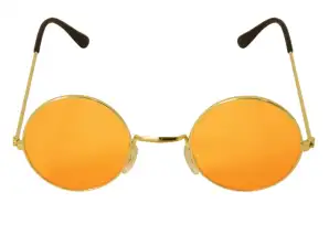 Orangefarbene Gläser mit Goldrahmen für Erwachsene – stilvolle Sonnenbrille