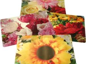 PE placemats with floral motifs 43x28cm set of 4 different designs stylish table decoration