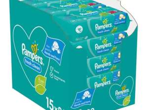 Pampers Fresh Clean Wet Wipes 15x80 Value Pack: Αναζωογονητικό &; Απαλό