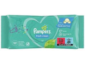 Pampers Fresh Clean Wet Wipes 52 Τεμάχια Απαλός Καθαρισμός