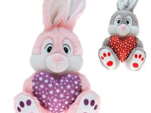 Plush bunny with glitter heart 