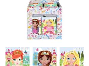 Princess Anteckningsbok Mini 9 3x5 5 cm Förpackning med 3 blandade färger Barnens brevpapper