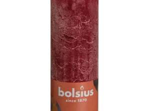 RUSTIC Old Red Pillar Candle Vintage 190x68mm – Timeless elegance for classic home decor
