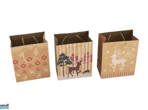 Ziemeļbriežu dāvanu maisiņi Ziemassvētkiem 18x23x10 cm 3 dizaini – burvīgi un praktiski