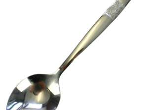 Stainless Metal Spoon with Rose Motif 19cm – Elegant C Series Cutlery