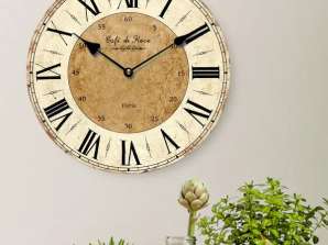 Round Wall Clock Nostalgia Wood Design 4 45cm Diameter Vintage Timepiece