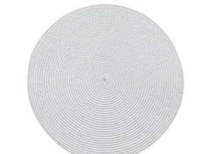 Round Silver Placemat Made of PP Durable Table Decoration Approx. 38cm Diameter