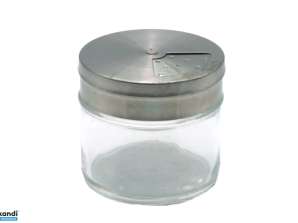 Salzstreuer aus Glas mit robustem Metalldeckel – Ideal für jede Küche