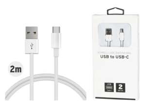 Hurtigladekabel USB til USB C 2m robust og rask dataoverføring