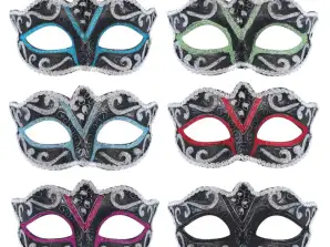 Schwarze Augenmaske mit silberner Innenseite  6 Farben  vielseitig einsetzbar