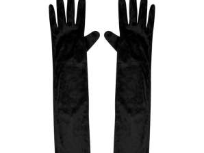Guanti in velluto nero lunghi 55 cm per adulti – Accessorio elegante