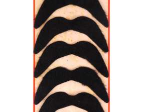 Set of 6 black mustaches - versatile costume accessory