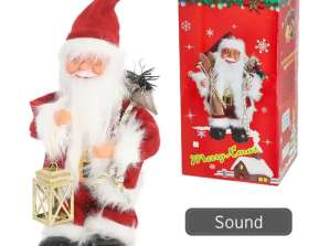 Şarkı söyleyen ve dans eden Noel Baba Animasyonlu Noel dekorasyonu yaklaşık 35 cm yüksekliğinde