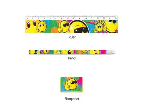 Smiley Stationery Set 4 Pieces – Happy Stationery for Kids