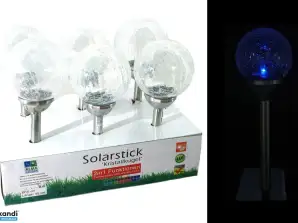 Solar Stick 'Crystal' 15cm Stainless Steel & Glass Color Changing or White