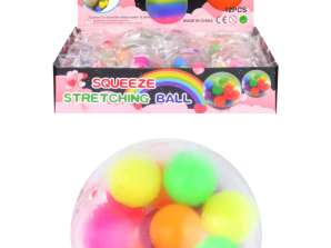 Stressball mit Pompons  6 cm  Bunter Anti Stress Ball  verschiedene Farben
