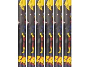Superhelden Bleistifte Mit Radiergummi  6Er Pack  Volle Größe  Premium Qualität