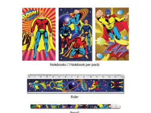 Superhero stationery set 5 pieces – ideal for gifts and merchandise