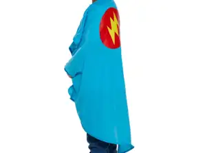 Costume da supereroe per bambini travestimento di carnevale blu taglia unica