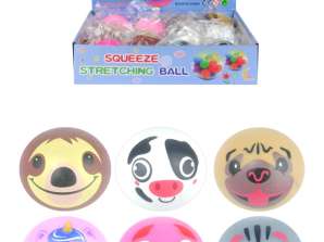Állati arcstressz labda 6cm Squeeze labda készlet 6 kivitelben Antistressz játékok gyerekeknek