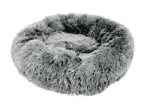 Pet Pillow: Small Round Gray Pillow for Dogs & Cats Approx. 50cm Diameter Cozy Pet Pillow