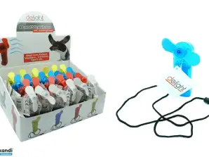 Ventilador portátil de mano con cordón, embalaje de exhibición en 4 colores