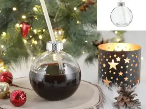 Drinking glass with Christmas tree bauble motif festive 400ml