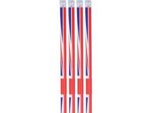 Union Jack Design Pencil With Eraser British Flag Stationery