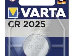 Varta CR2025 button cell battery single pack on card