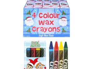 Wax crayons set of 4 round 8 cm Elfin colourful children's chalk in box