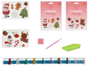 Kerst Diamond Painting-stickerset van 6 glinsterende kerstversieringen aan beide zijden!